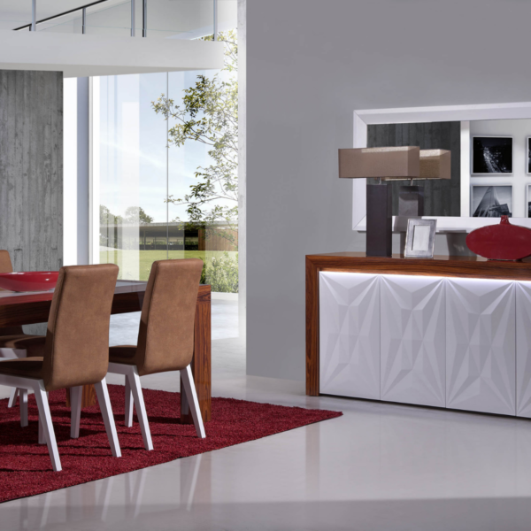 Sala de Jantar Pirâmide Pau Ferro com Lacado Branco